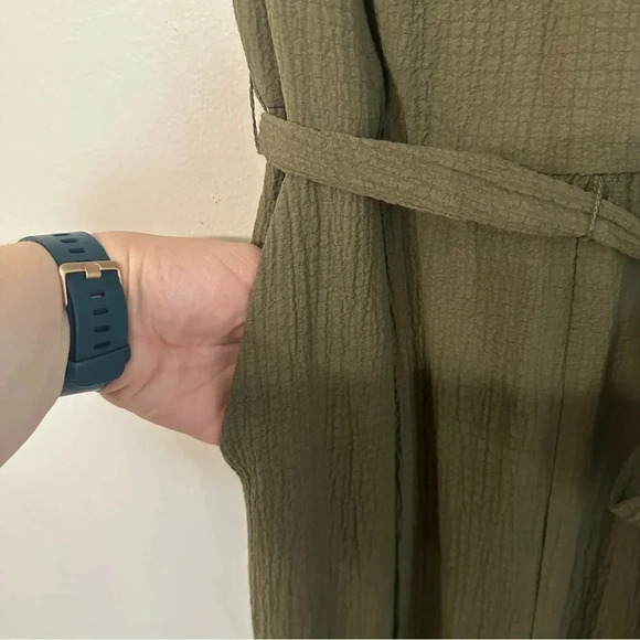 Calvin Klein Green Sleeveless Tie Waist Full Length Romper Size 4 GUC - Picture 5 of 12